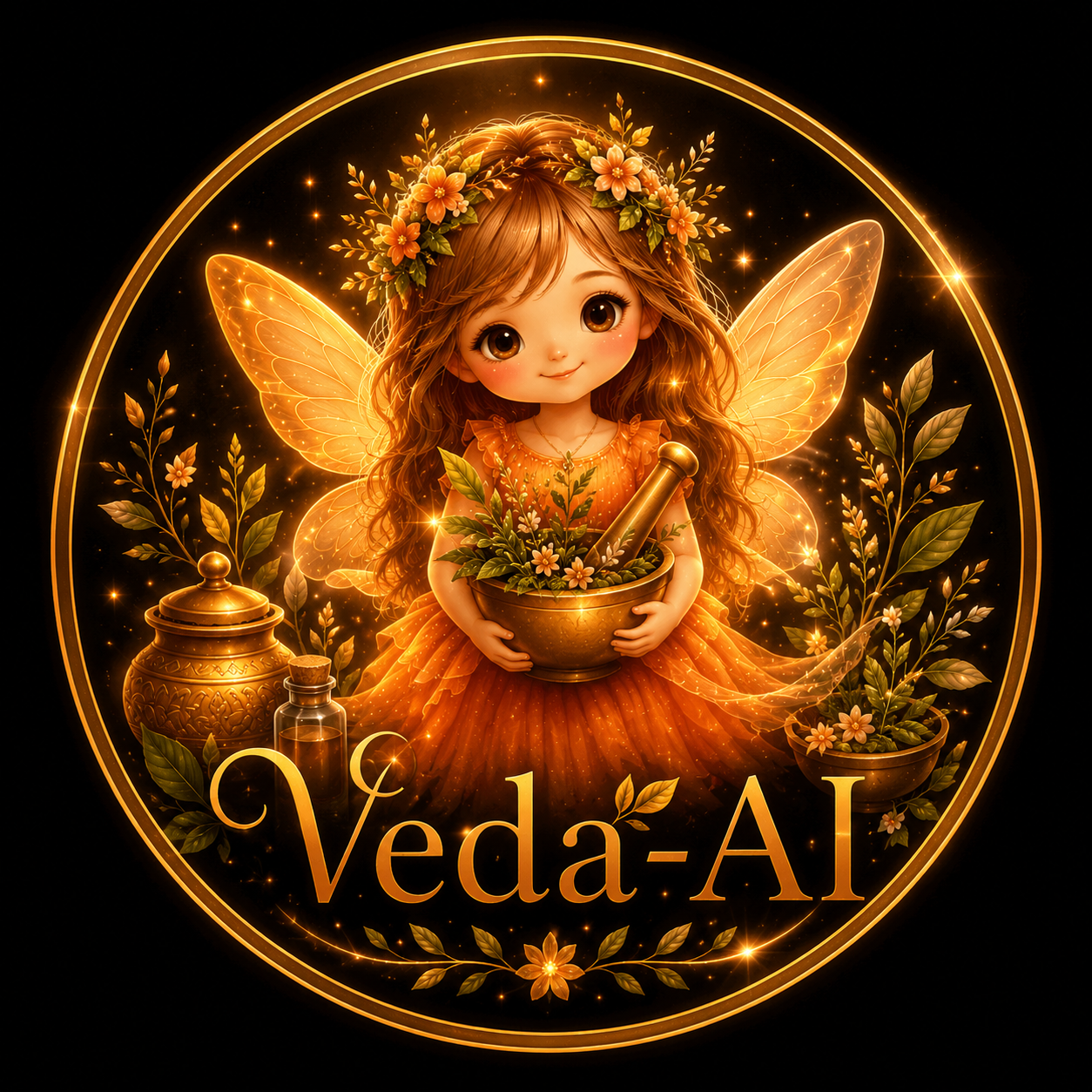 Veda-AI fairy mascot