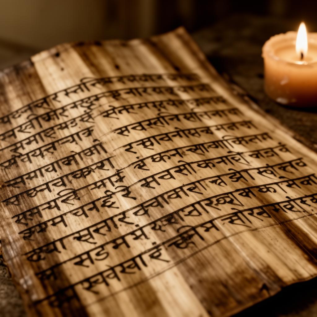 Sanskrit manuscript on palm leaf
